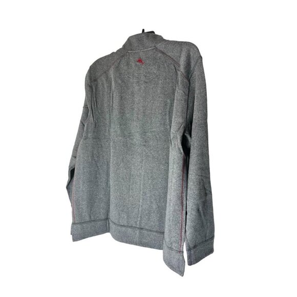 Tommy Bahama Mens Grey Berry Half Zip Reversible Sweater Knit Pullover Sz M New - Picture 5 of 11